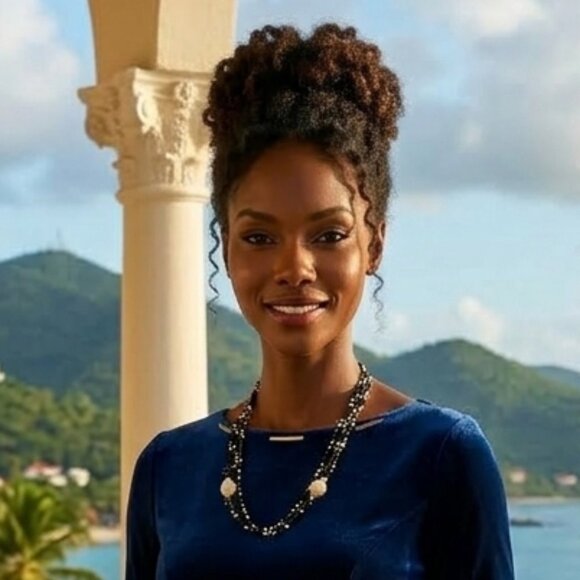 Bold Black & White Layered Bead Necklace - Picture 5 of 5